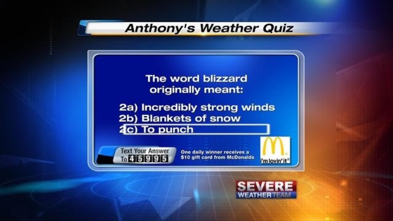 Origins of the word blizzard