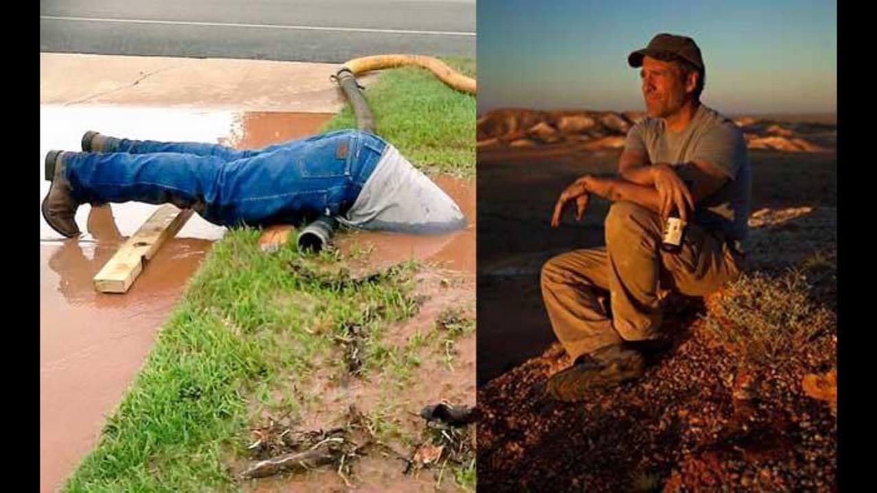 'Dirty Jobs'' Mike Rowe offers beer to submerged utility worker - KPRC Houston