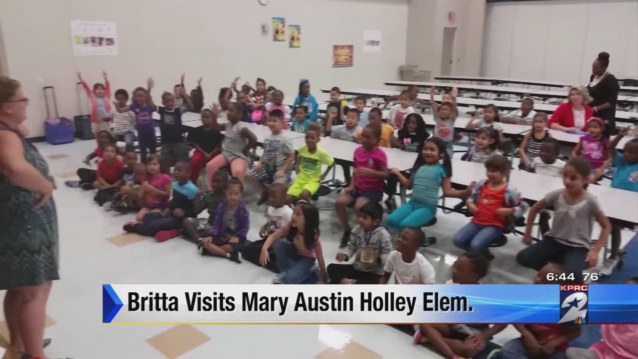 Britta visits Mary Austin Holley Elementary
