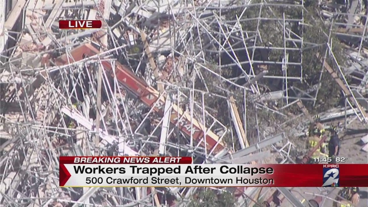 6 Workers Rescued After Scaffolding Collapse In Downtown Houston 6 Workers Rescued After Scaffolding Collapse In Downtown Houston
