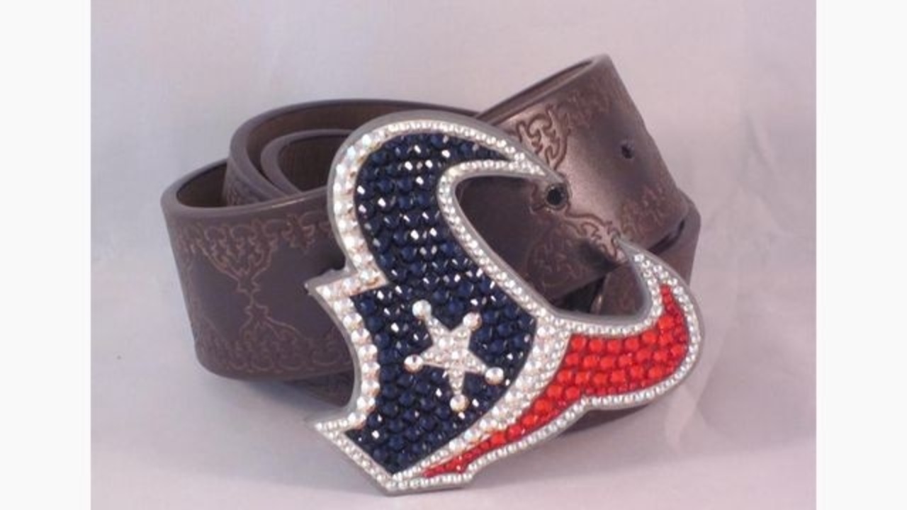 Houston Texans belt buckles with bling