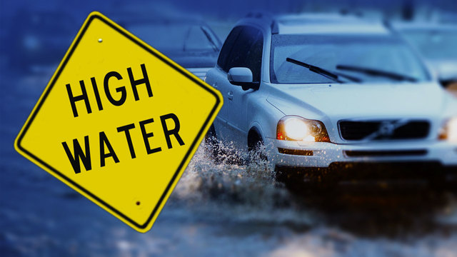 High-water locations reported as severe weather pummels region