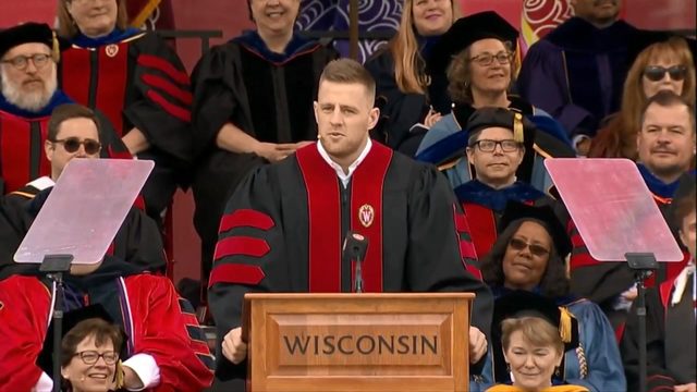 JJ Watt delivers commencement speech at his alma mater