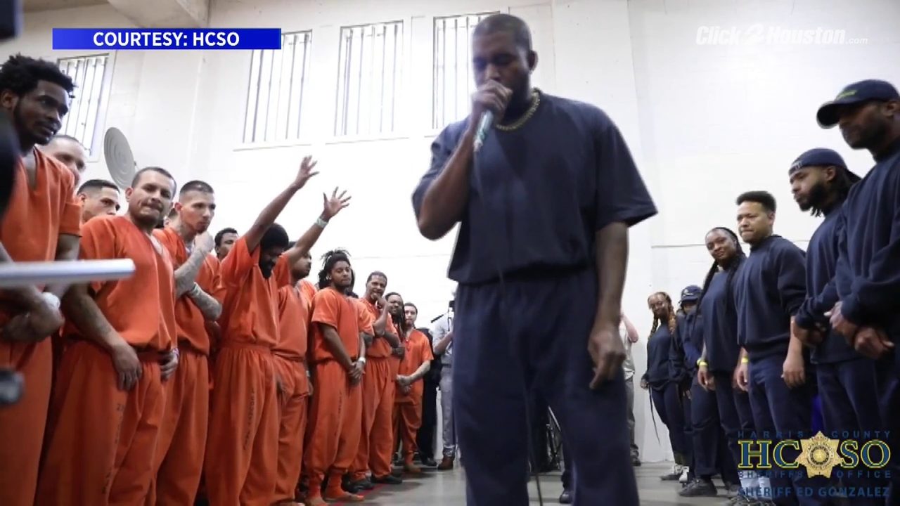 WATCH: Kanye West performs for inmates at Harris County Jail